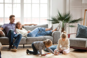 parent watching their kid playing