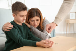 man giving alimony