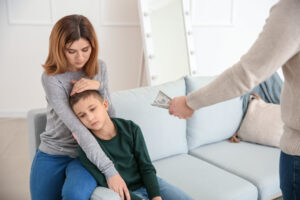 ex husband give money to his ex wife and kid