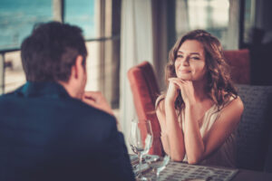 beautiful couple in a restaurant